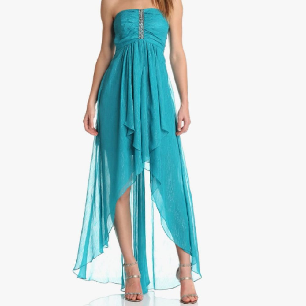 Laundry by Shelli Segal: Strapless Cascade Front Gown
